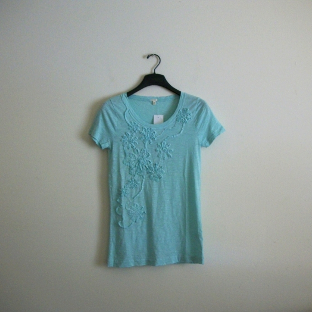 J. Crew Slub Cotton Swirling Flowers Tee